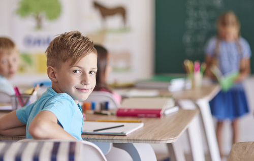 Little boy during the lesson Little boy during the lesson